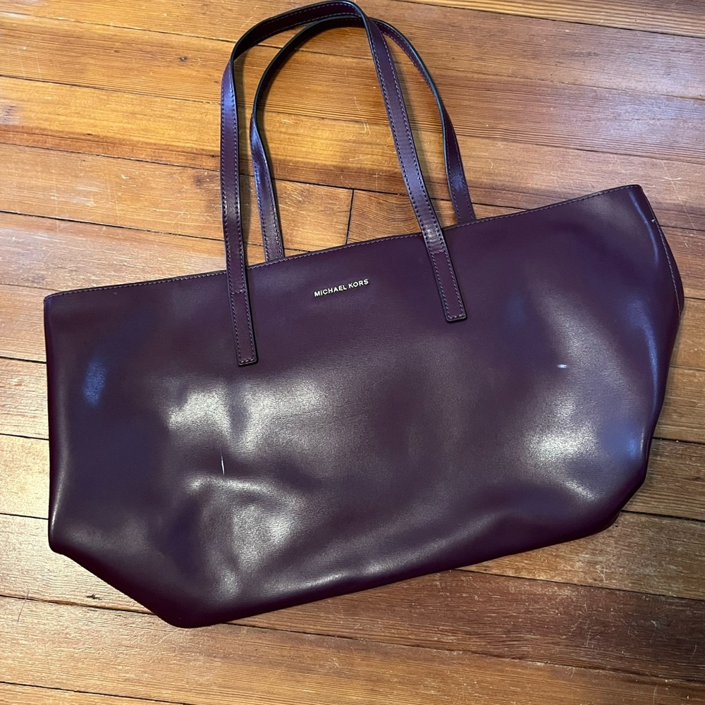 Purple/ eggplant colored Michael Kors tote